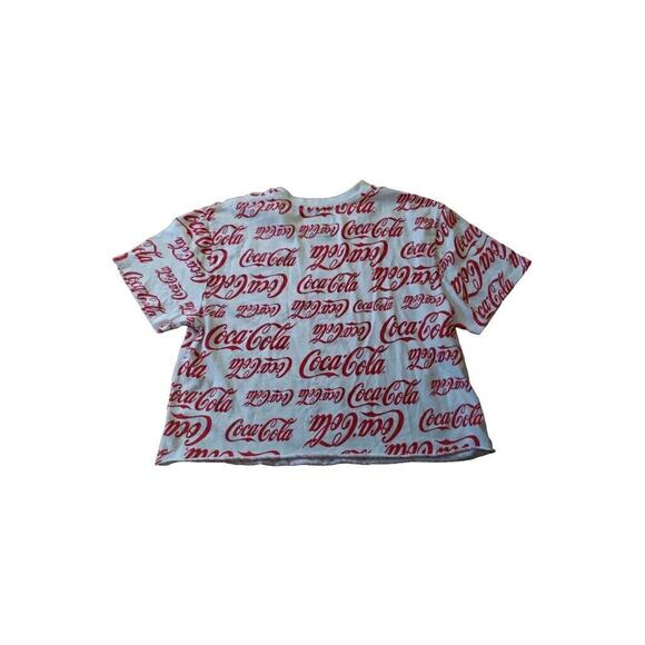 Love Tribe Hybrid Coca-Cola-Print Crop Top T-Shirt Size Large - Picture 4 of 4